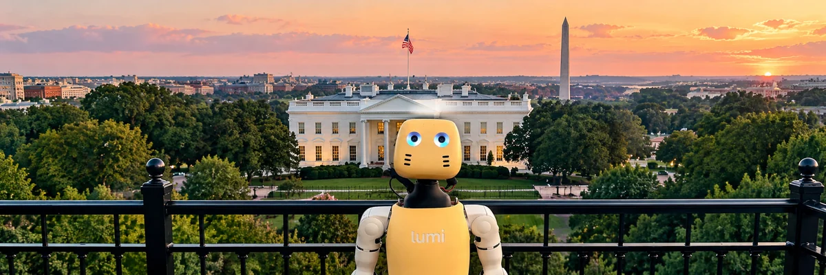 Wide DexScreener banner of Lumi the yellow humanoid
